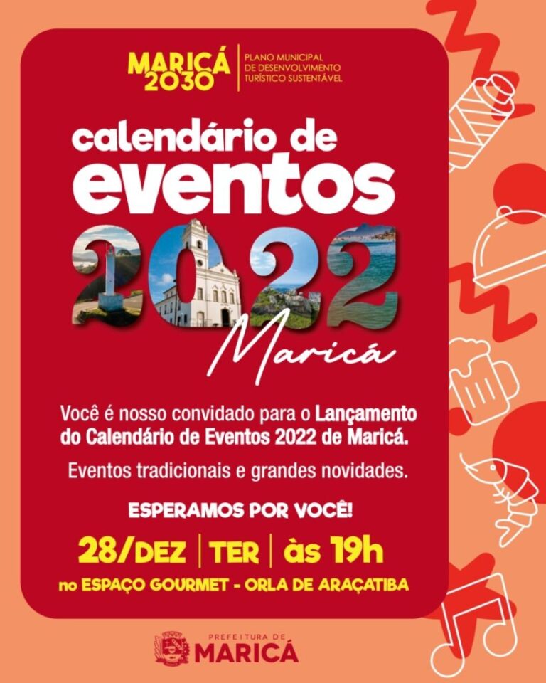 Maricá realizará na próxima terça (28) o lançamento do Calendário de Eventos 2022.