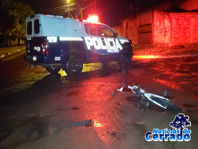 Ciclista fica ferido em acidente no São Sebastião, em Ribas.