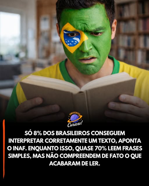 Só 8% da população entre 15 e 64  conseguem interpretar corretamente um texto.